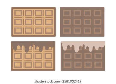 Illustration set of 4 types of chocolate bars