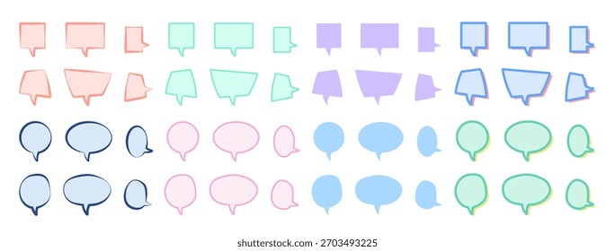 Illustration set of 48 various speech bubbles