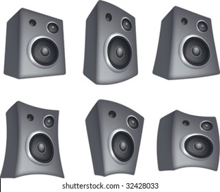 illustration set of 6 speaker in different positions
