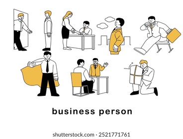 Illustration set about businessmen (flat）