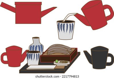 Ilustración sobre sobayu y soba