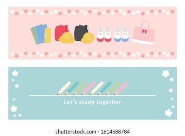 Illustration set about spring enrollment