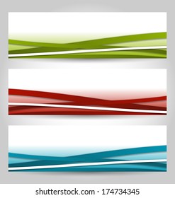 Illustration set abstract colorful banners with lines - vector