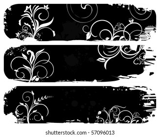 Illustration of set abstract grunge banners. Vector