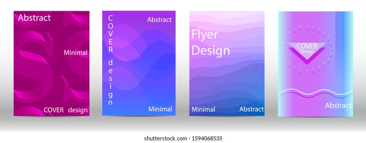 Illustration of set of abstract minimalistic cover and flyer designs