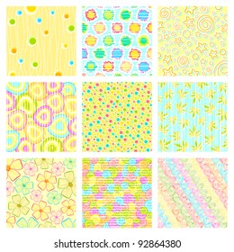 illustration of set of abstract pattern background