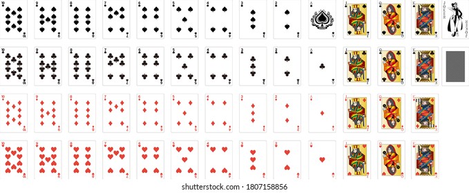 Illustration set of all kinds of playing cards