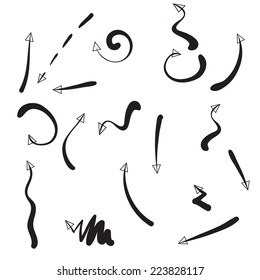  illustration with  set of arrows on a white background