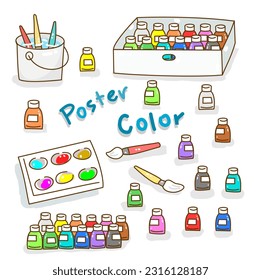Illustration set of art supplies.