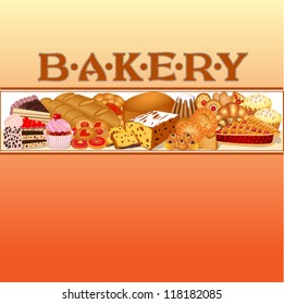 illustration of a set of baking bread for bakery