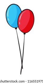 Ilustración de un conjunto de globos