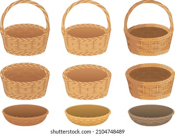 Illustration set of basket and colander