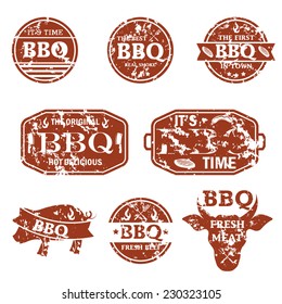 Illustration set of BBQ labels. Vector