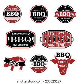 Illustration set of BBQ labels. Vector