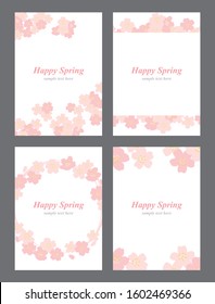 Illustration set of beautiful cherry blossoms
