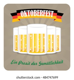 Illustration of a set of beer glasses for 
Oktoberfest
