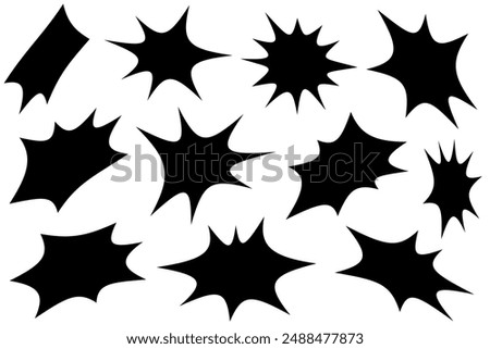 Illustration set of black bomb shape