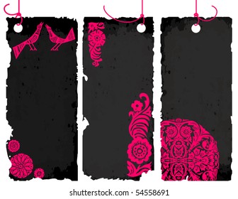 illustration set of black dark tags
