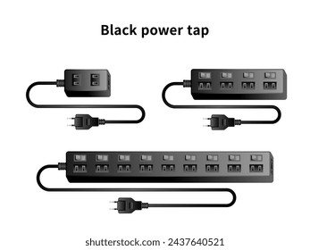 It is an illustration set of black power tap.