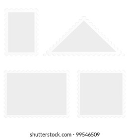 illustration of a set of blank stamps, isolated on white