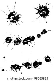 ilustración con conjunto de manchas aisladas en fondo blanco