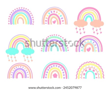 Similar – Image, Stock Photo Large rainbow colors icon on a balcony with sun light beam.