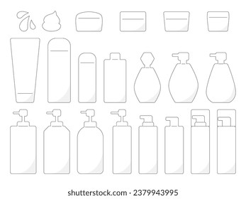 Illustration set of bottles of various shapes