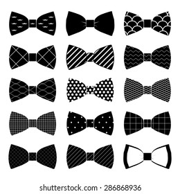illustration set of bow tie in vector on white background