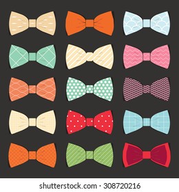 Illustration Set Of Bow Tie In Vector On White Background