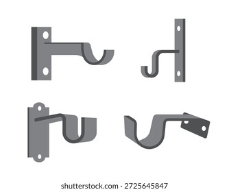 Ilustração conjunto colchete cortina polo isolado