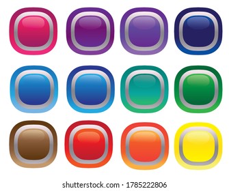 illustration set bright  buttons for web-design  