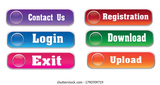 illustration set bright  buttons for web-design 