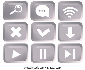 Illustrationssatz für helle Symbole für Webdesign auf weißem Hintergrund 