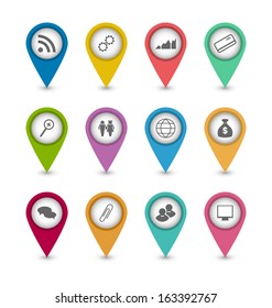 Illustration set business infographics icons for design website layout - vector
