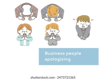  Illustration set of business person apologizing