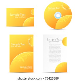 illustration of set business stationery like card cd and letterhead