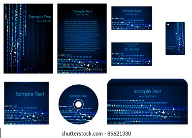 illustration of set of business template on black background