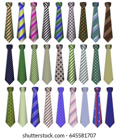Illustration of a set of business business ties on a white background