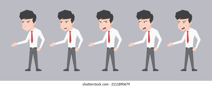 An illustration of a set of businessman with some expressions