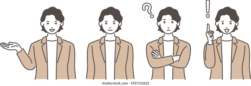 Illustration set of IT businessmen