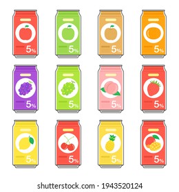 Illustration set of canned chuhai.