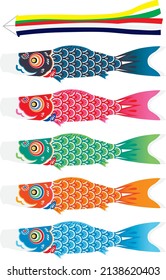 Illustration set of carp streamer