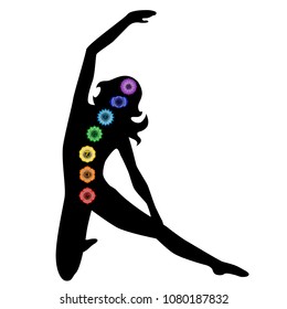 illustration - set of chakras on the theme of meditation and yoga.