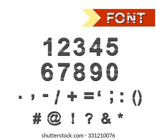 illustration with a set of characters and numbers from the authors font.