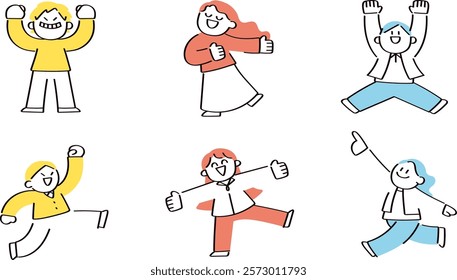 An illustration set of cheerful children having fun!