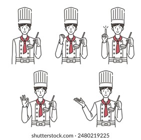 illustration set of Chef male