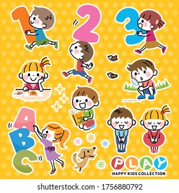 Illustration of a set of children's learning.