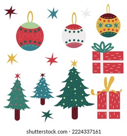 
 illustration of set  christmas elements 