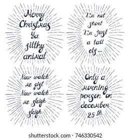 Illustration with set of christmas quotes