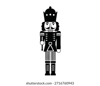 Illustration Set von klassischen Weihnachts-Nussknacker Soldaten Figuren. Ideal für Urlaubsdesigns, Weihnachtskarten, Dekorationen und festliche Themen.